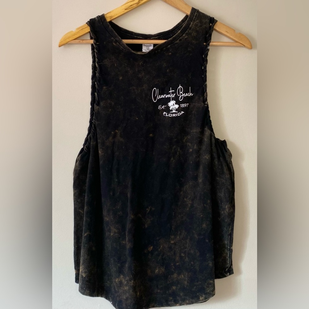 Dreamside Women Clearwater Beach Florida Brown Tie-Up Tank Top NWT